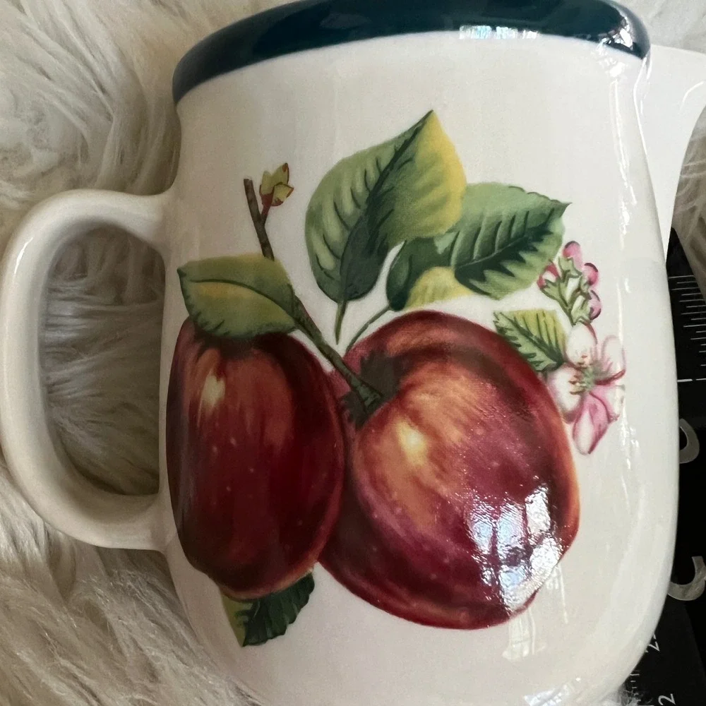 China Pearl Casuals Apple Sugar and Creamer Set Vintage Stoneware Orchard Fruit